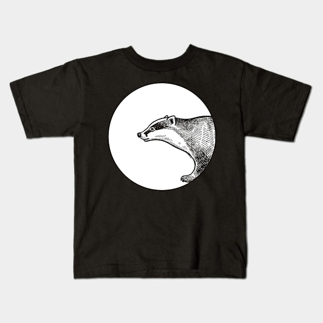 Badger Kids T-Shirt by Johnny_Sk3tch